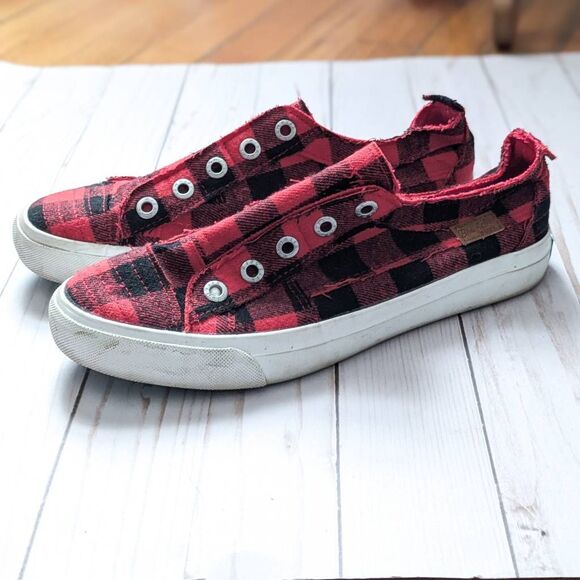 Blowfish Shoes - Blowfish Malibu Women's Play Slip On Sneakers Red Plaid
